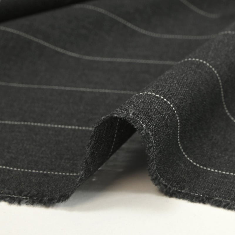 Tissu tailleur 100% laine rayé Giulio fond anthracite