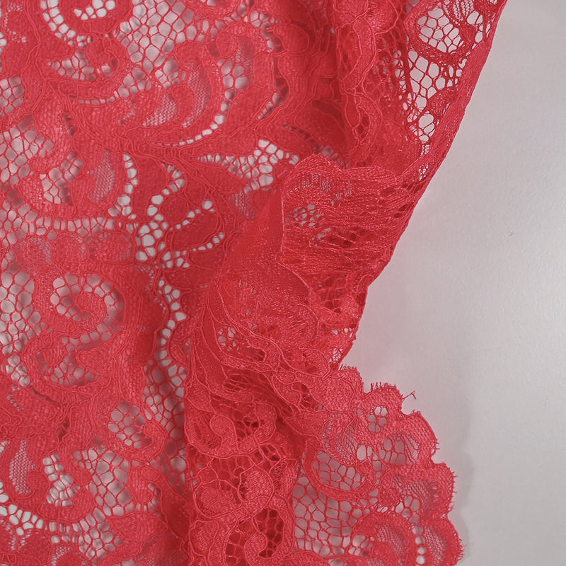Dentelle festonnée Judith rose corail