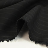 Tissu tailleur laine mélangée rayé Marco fond noir