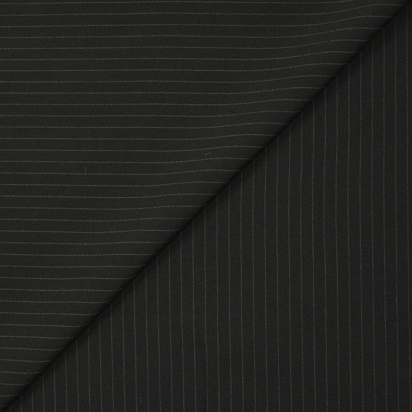 Tissu tailleur 100% laine rayé Adriano marron fond noir