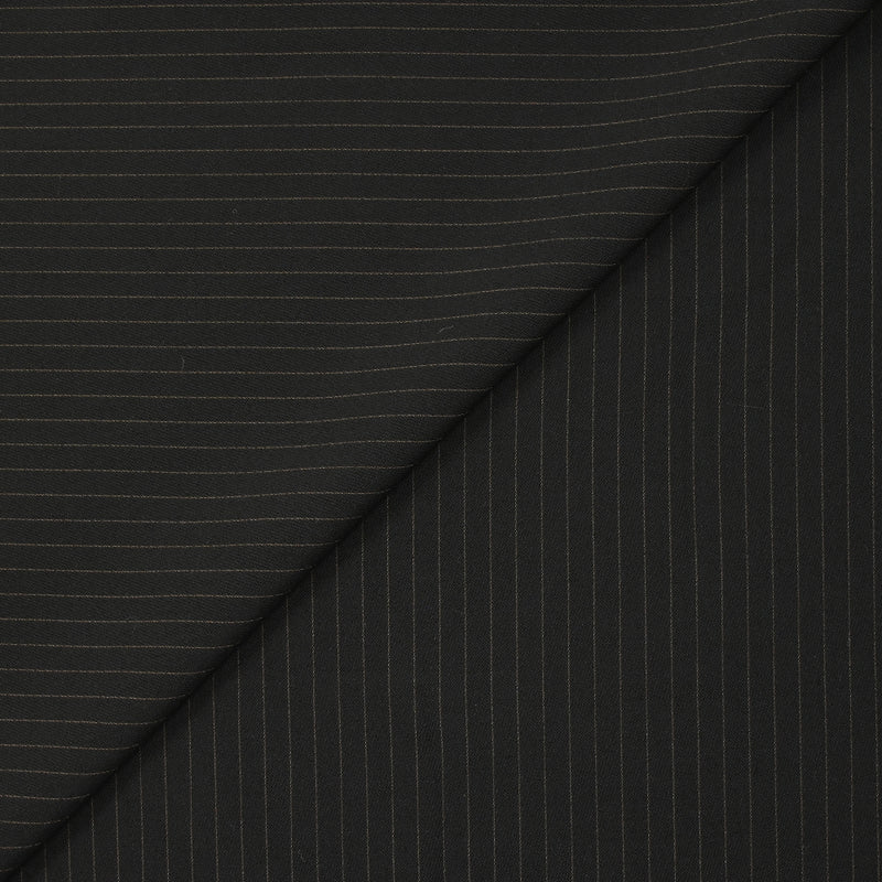 Tissu tailleur 100% laine rayé Adriano marron fond noir