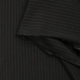 Tissu tailleur 100% laine rayé Adriano marron fond noir