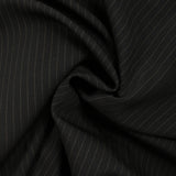 Tissu tailleur 100% laine rayé Adriano marron fond noir