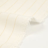 Crépon viscose rayé lurex doré fond blanc cassé