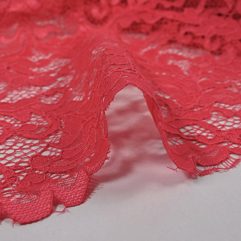 Dentelle festonnée Judith rose corail