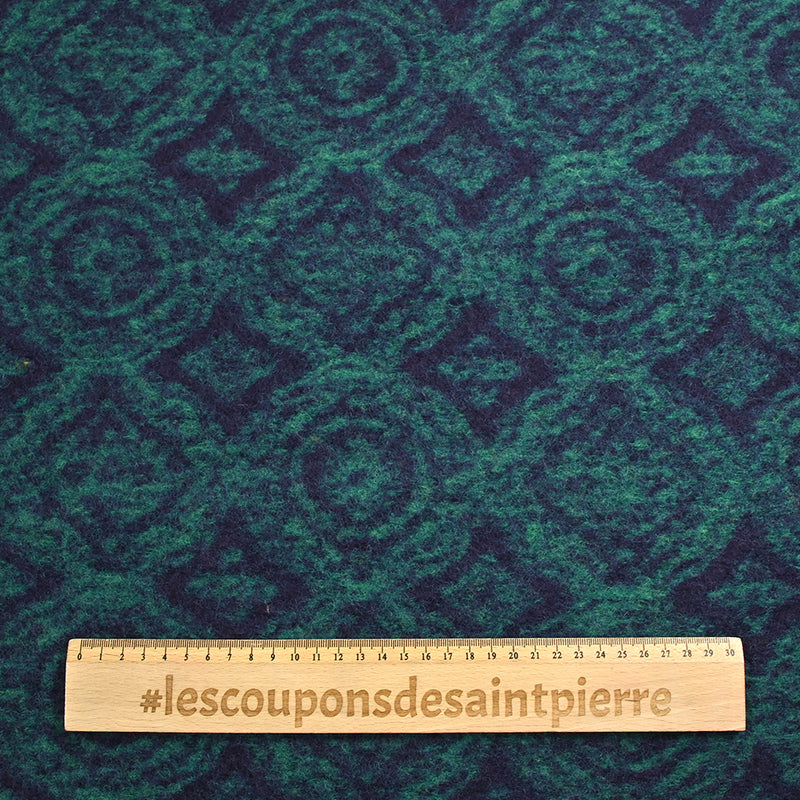 100% boiled wool indigo and turquoise moldings