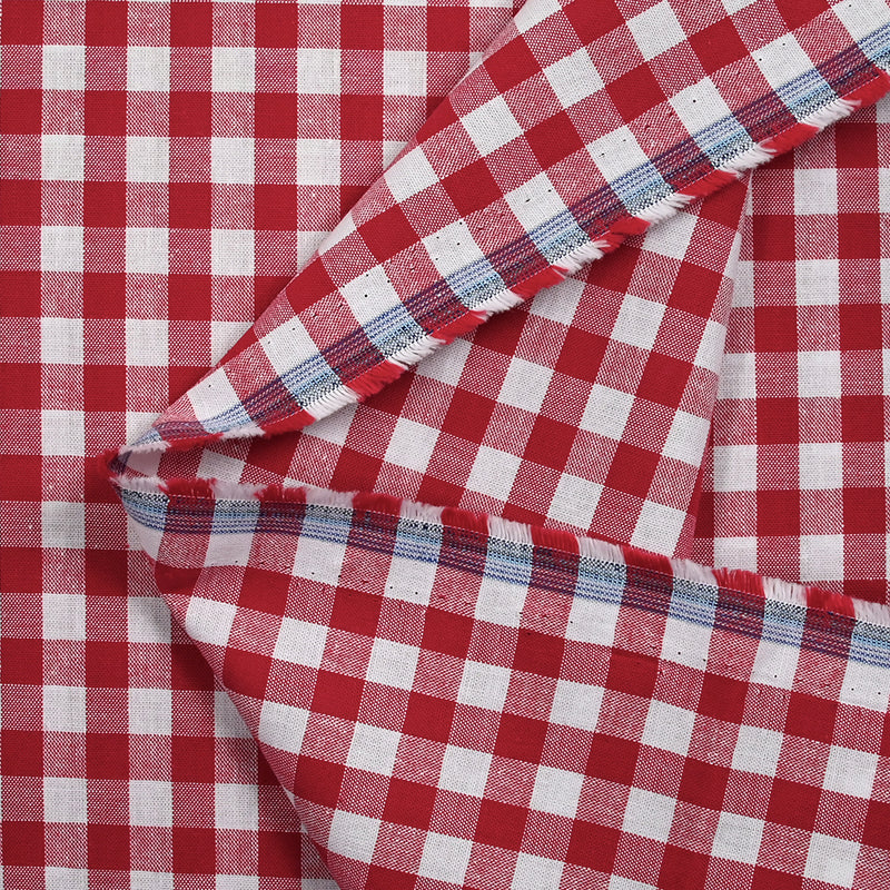 Coton Vichy 10mm rouge