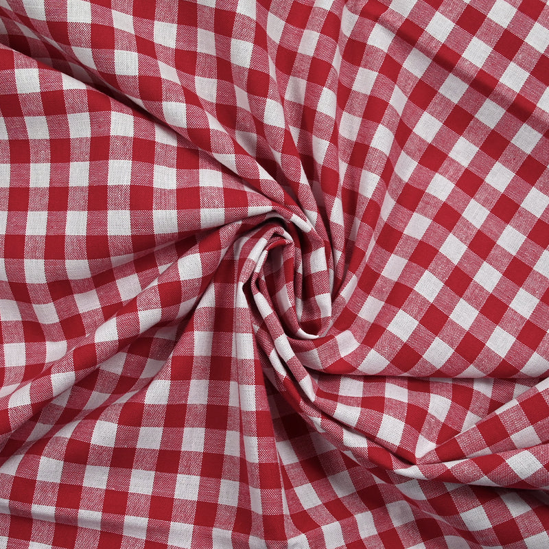 Coton Vichy 10mm rouge