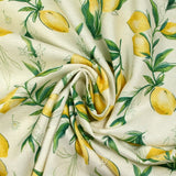 Cotton printed lemons de Provence Ecru background