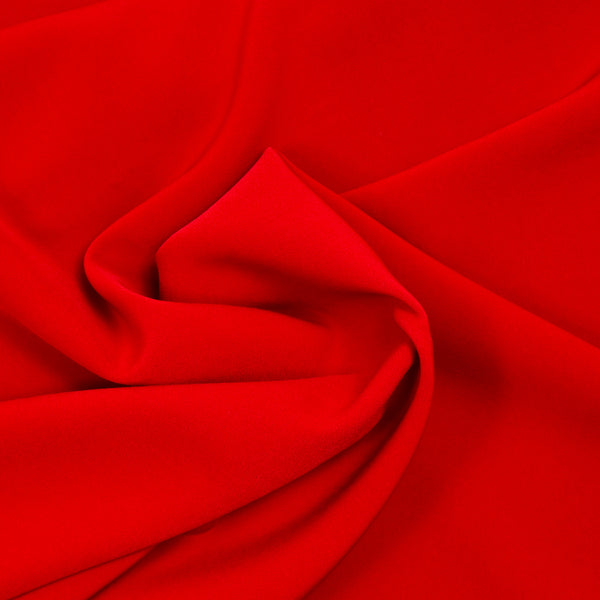 Crêpe de polyester lourd rouge