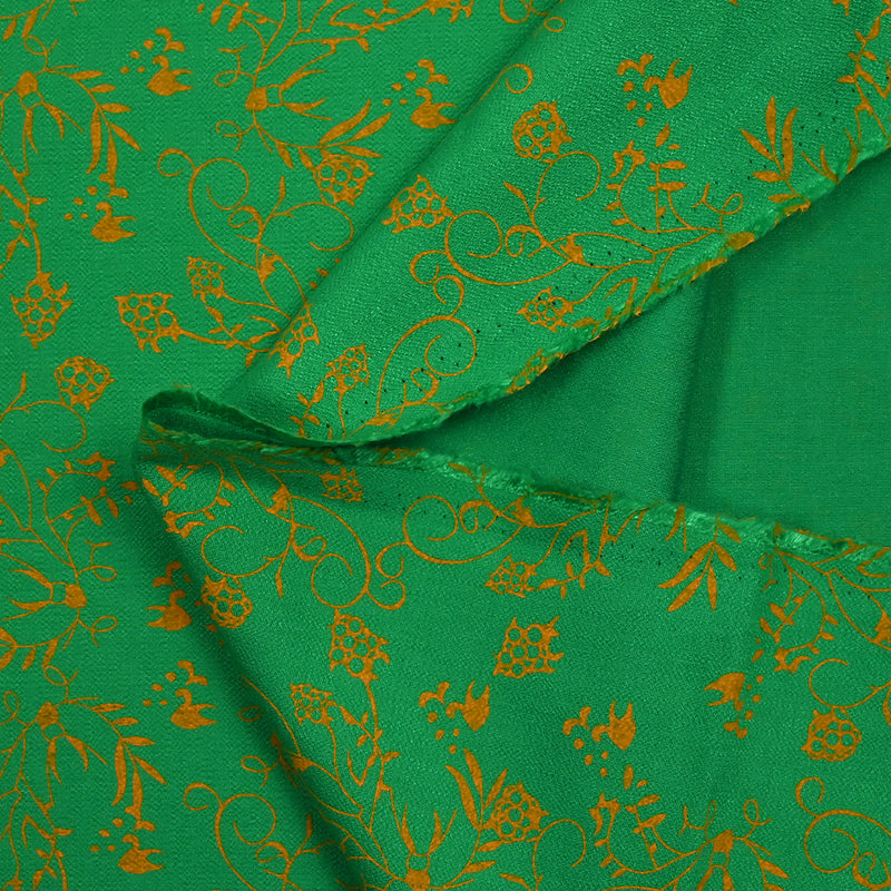 Carolina Green Fond Polyviscose Crêpe