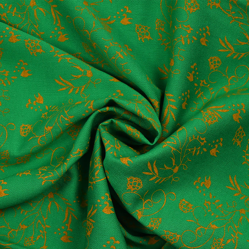Carolina Green Fond Polyviscose Crêpe