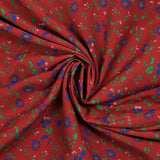 Printed Viscose Flower Wind Red Fund