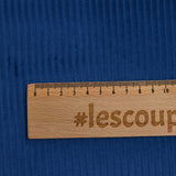 Velours de coton côtelé grosses côtes 4 mm bleu