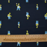Coton imprimé Homer Simpson fond marine