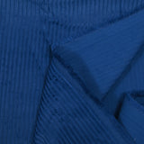 Velours de coton côtelé grosses côtes 4 mm bleu