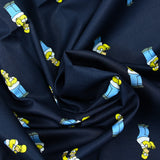 Coton imprimé Homer Simpson fond marine