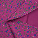 Viscose imprimée vent de fleurs fond magenta