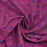Viscose imprimée vent de fleurs fond magenta