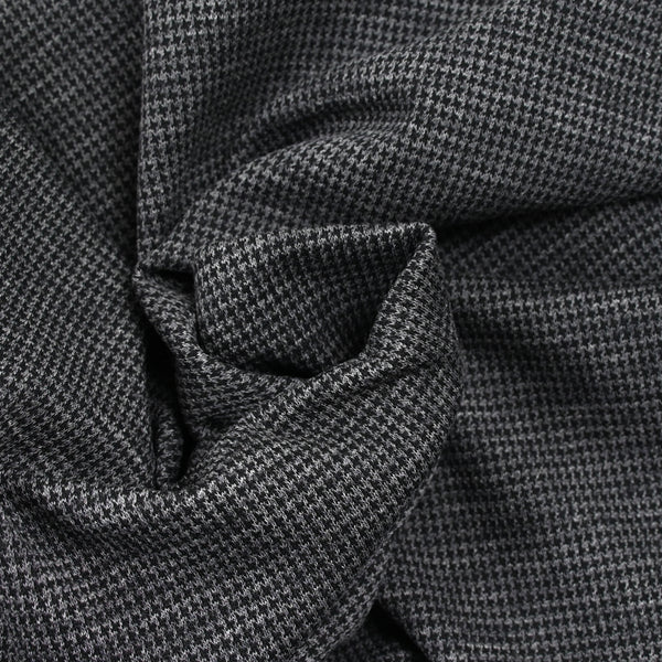 Maille de laine mélangée pied-de-puce noir et gris