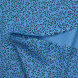 Viscose imprimée mini fleurs fond bleu