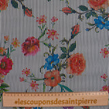 Polyester tissé teint Elise imprimé rayures noires