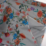 Polyester tissé teint Elise imprimé rayures noires