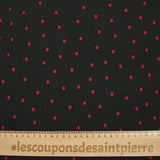 Crêpe georgette viscose imprimé rectangle rouge fond noir