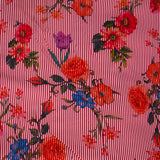 Polyester tissé teint Elise imprimé rayures rouges