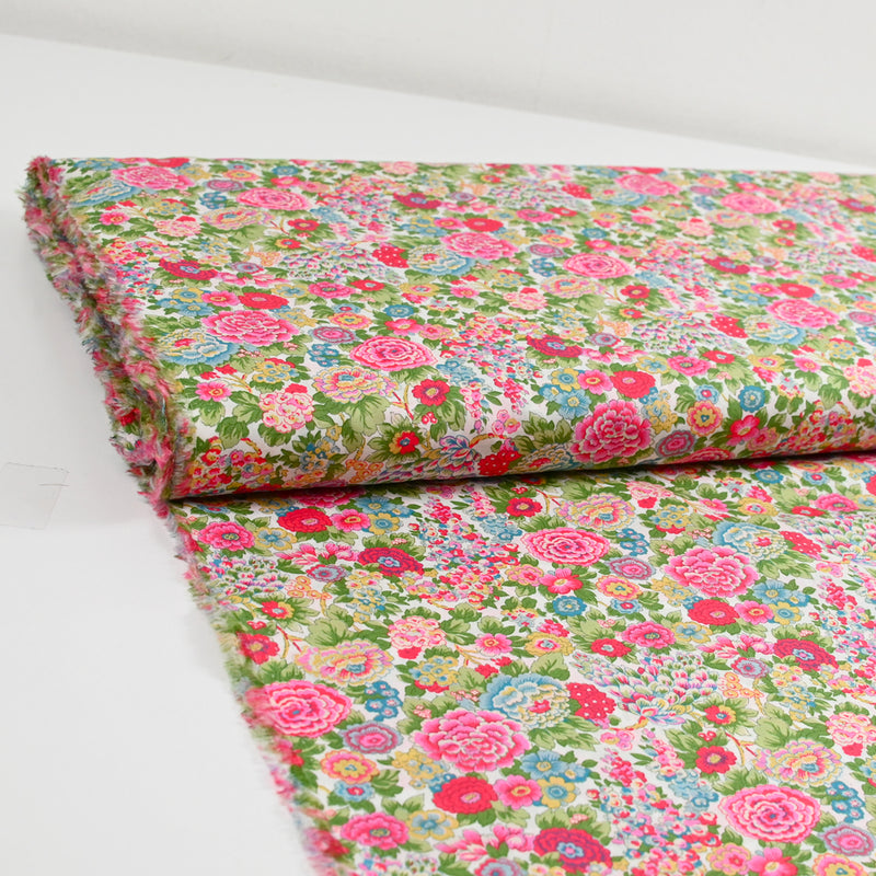 Liberty ® cotton Elysian day fuchsia and green by the meter
