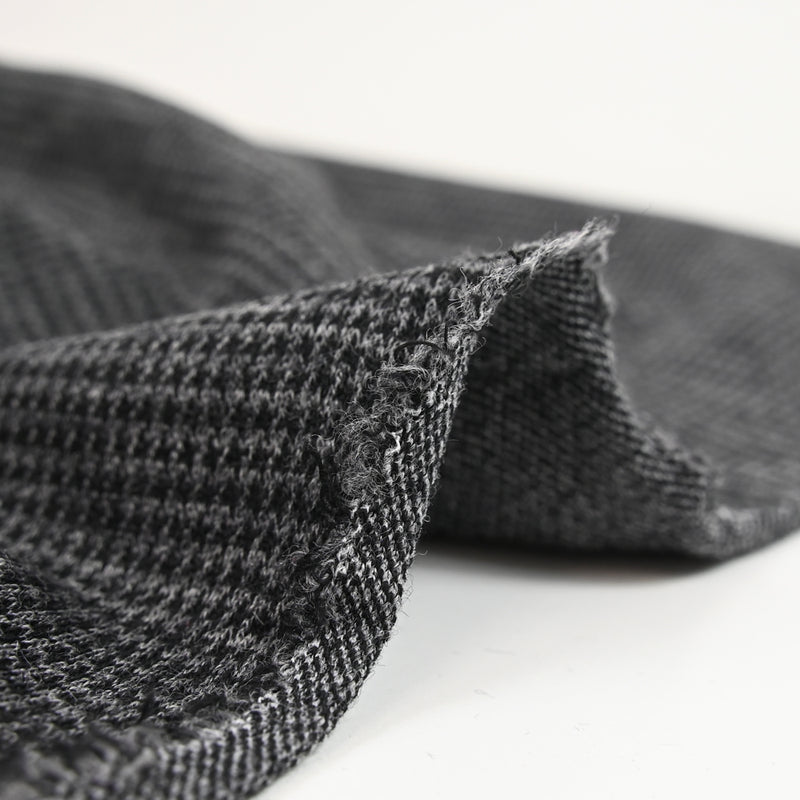 Maille de laine mélangée pied-de-puce noir et gris