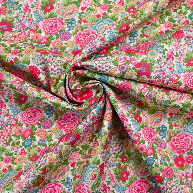 Liberty ® cotton Elysian day fuchsia and green by the meter