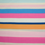 Pink, blue, orange and ecru crimp