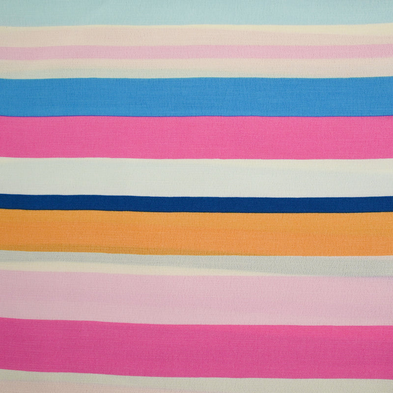 Pink, blue, orange and ecru crimp