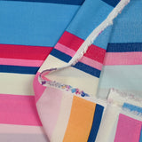 Pink, blue, orange and ecru crimp