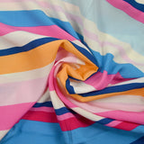 Pink, blue, orange and ecru crimp