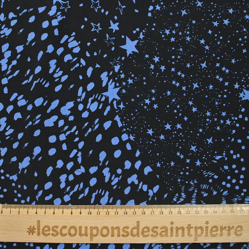 Crêpe viscose léger imprimé la nuit étoilée fond noir