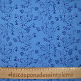 Douponed printed viscose Carolina blue azure background