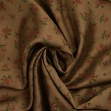 Light printed viscose red roses brown background