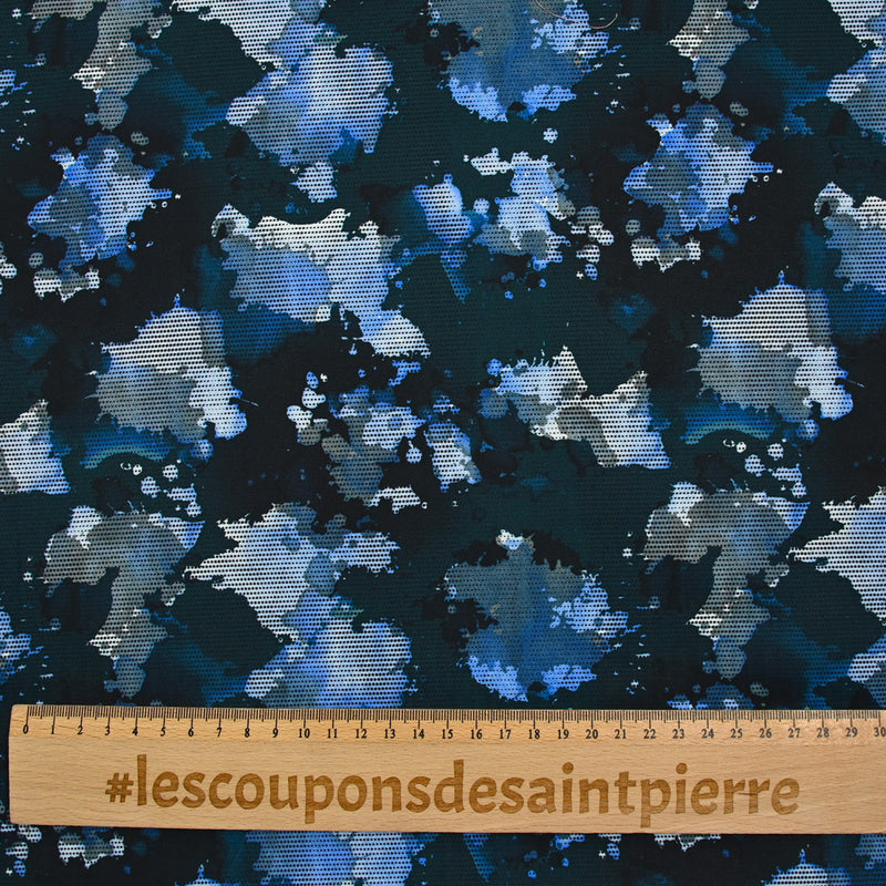 Algodón estampado de camuflaje azul y azul marino