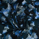 Blue and navy Camouflage Print Cotton