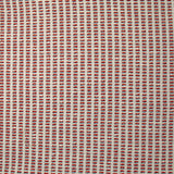 Jacquard de polycoton Lurex rayé bleu et rouge fond blanc cassé