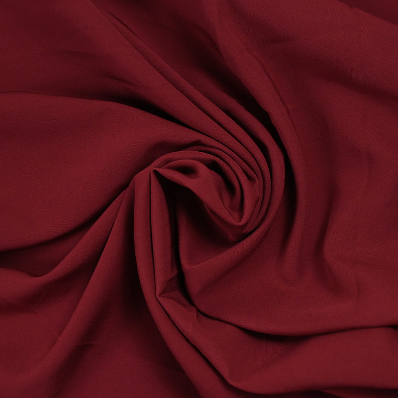 Crêpe de polyester lourd Madeleine bordeaux