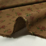 Light printed viscose red roses brown background