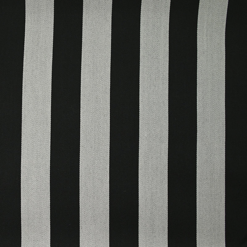 Gabardine de laine mélangée rayée noir et blanc cassé