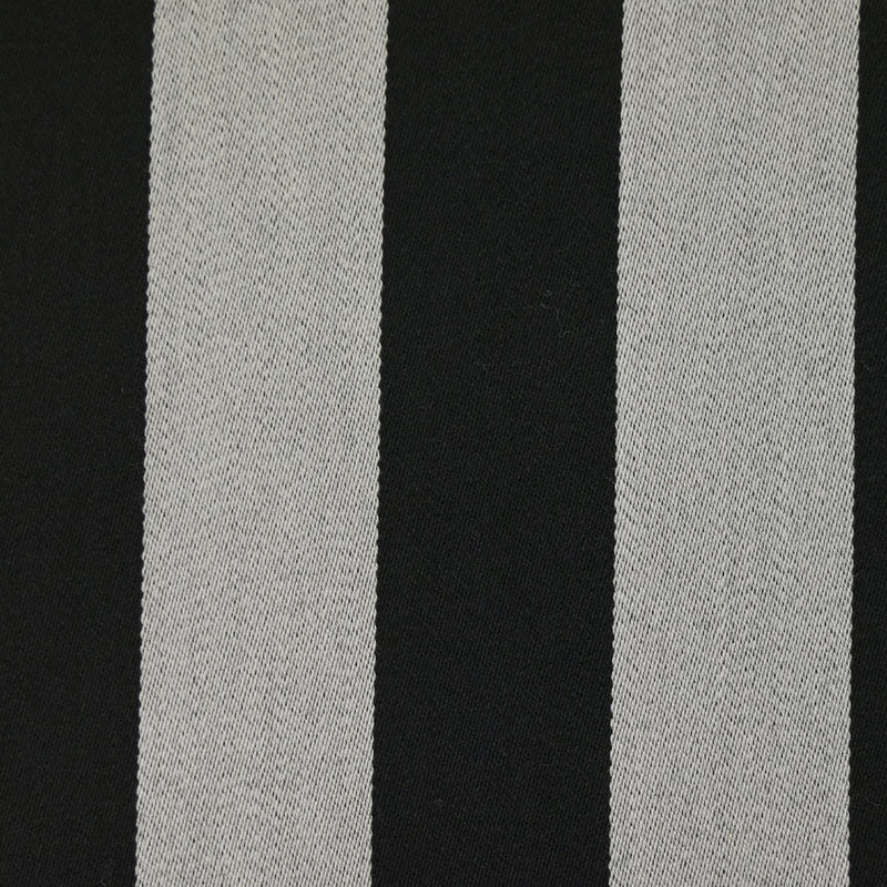 Gabardine de laine mélangée rayée noir et blanc cassé