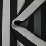 Gabardine de laine mélangée rayée noir et blanc cassé