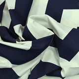 Cotton satin elastane zigzag marine white background