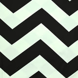 Satin de coton élasthanne zigzag noir fond blanc cassé