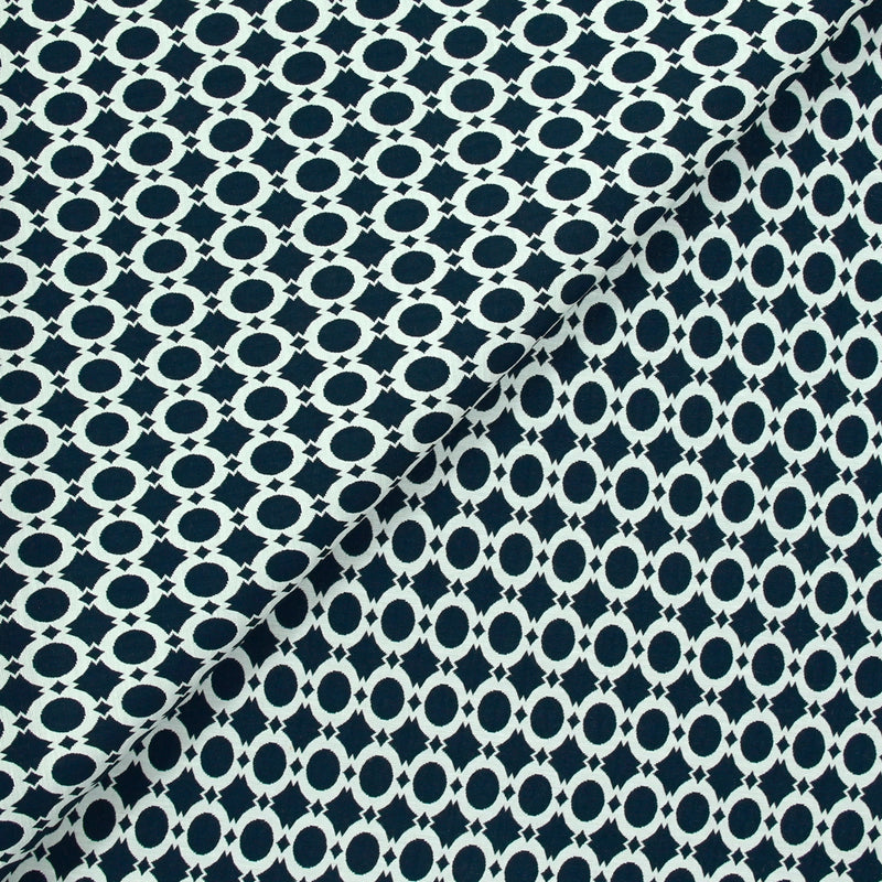 Jacquard polycoton cercle marine